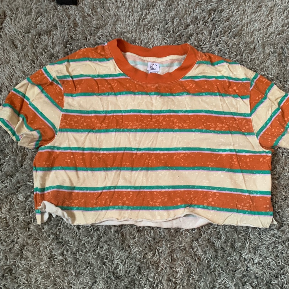 Stripped urban outfitters crop top